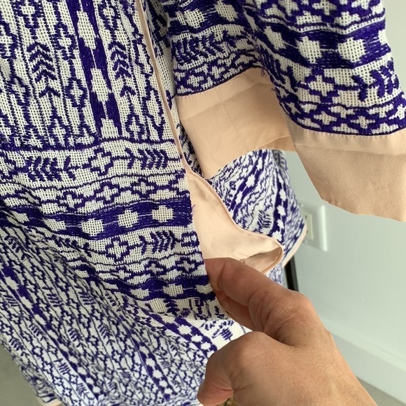 LOVE SAM WHITE W/ROYAL BLUE EMBROIDERY DRESS  SZ S - Picture 10 of 13